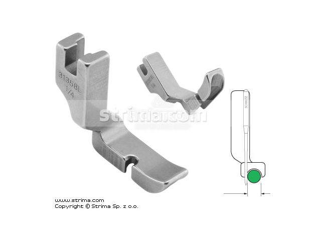 Půl patka pro našívání kedru pro šicí stroje, levá 6.4mm P301C1/4 [31358L 1/4]